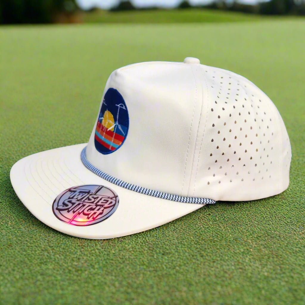 Wind Turbine Sunrise Golf Hat